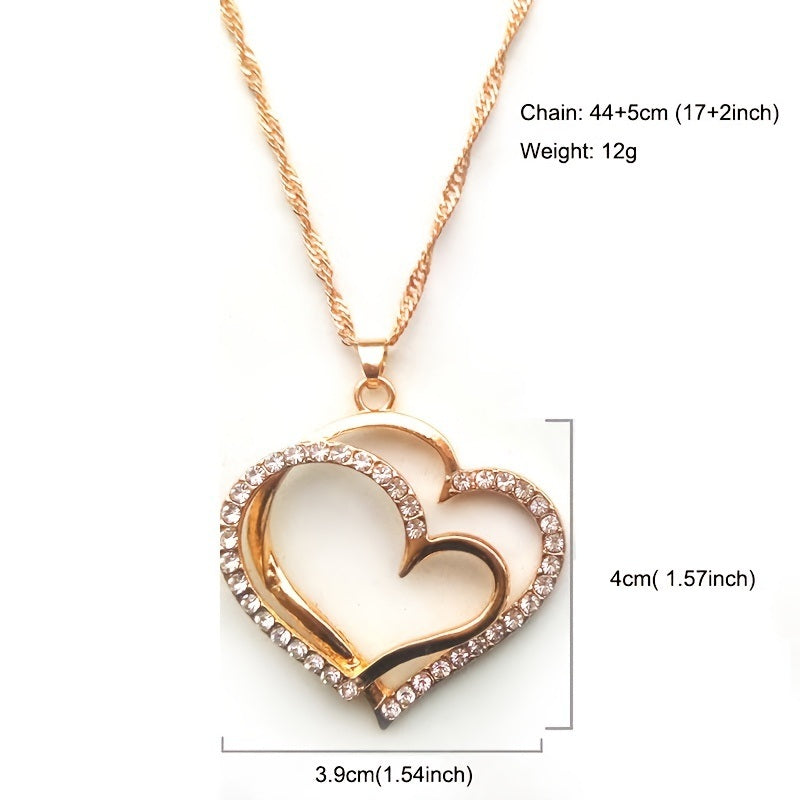 Double Love Jewelry Necklace ; Beautiful Necklace Women's Fashion Accessories