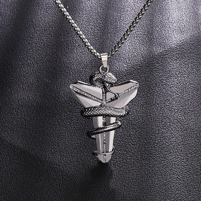 Fashion Vintage Flame Cross Pendant Necklace For Women Men Long Chain Punk Goth Trendy Accessories Choker Gothic Jewelry