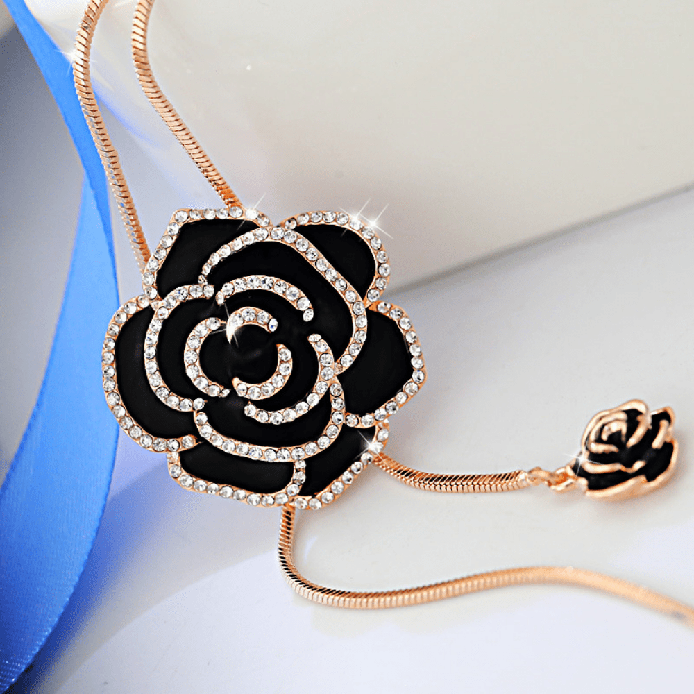 Fashion Rose Sweater Chain Long Necklace Women's Ornaments All-match Clothes Accessories Pendants