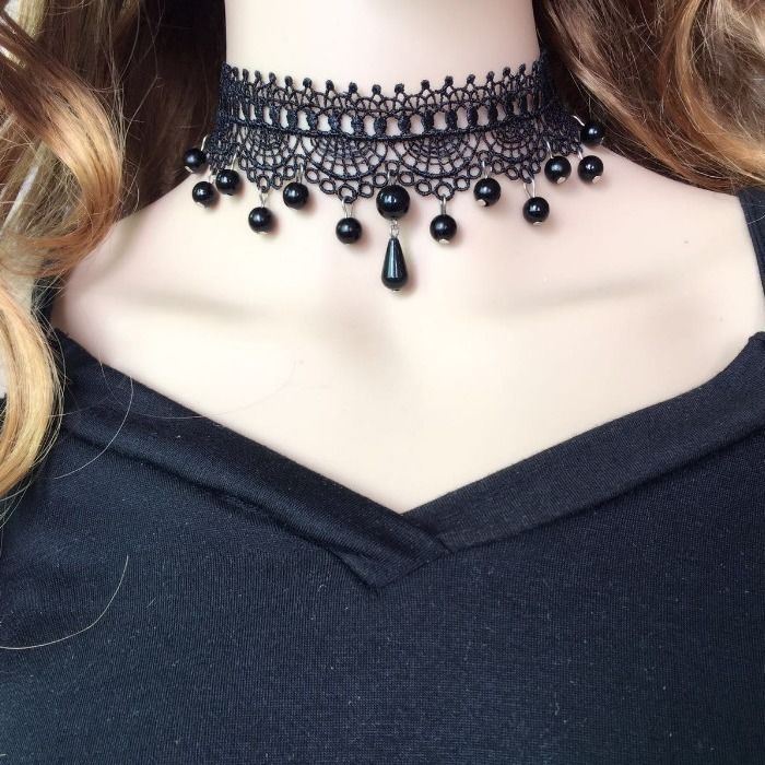 Korean Fashion Velvet Choker Necklace for Women Vintage Sexy Lace Necklace with Pendants Gothic Girl Neck Jewelry Accessories