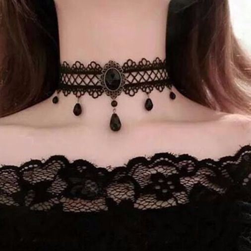 Korean Fashion Velvet Choker Necklace for Women Vintage Sexy Lace Necklace with Pendants Gothic Girl Neck Jewelry Accessories