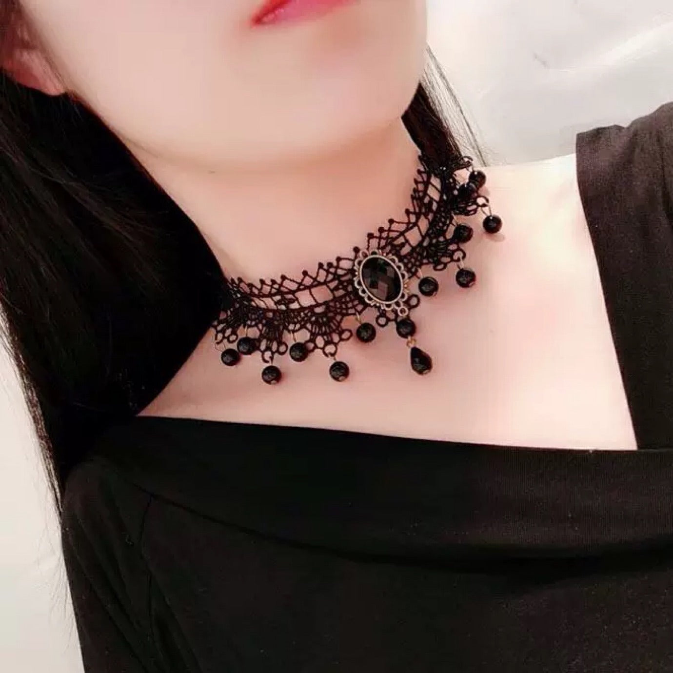 Korean Fashion Velvet Choker Necklace for Women Vintage Sexy Lace Necklace with Pendants Gothic Girl Neck Jewelry Accessories