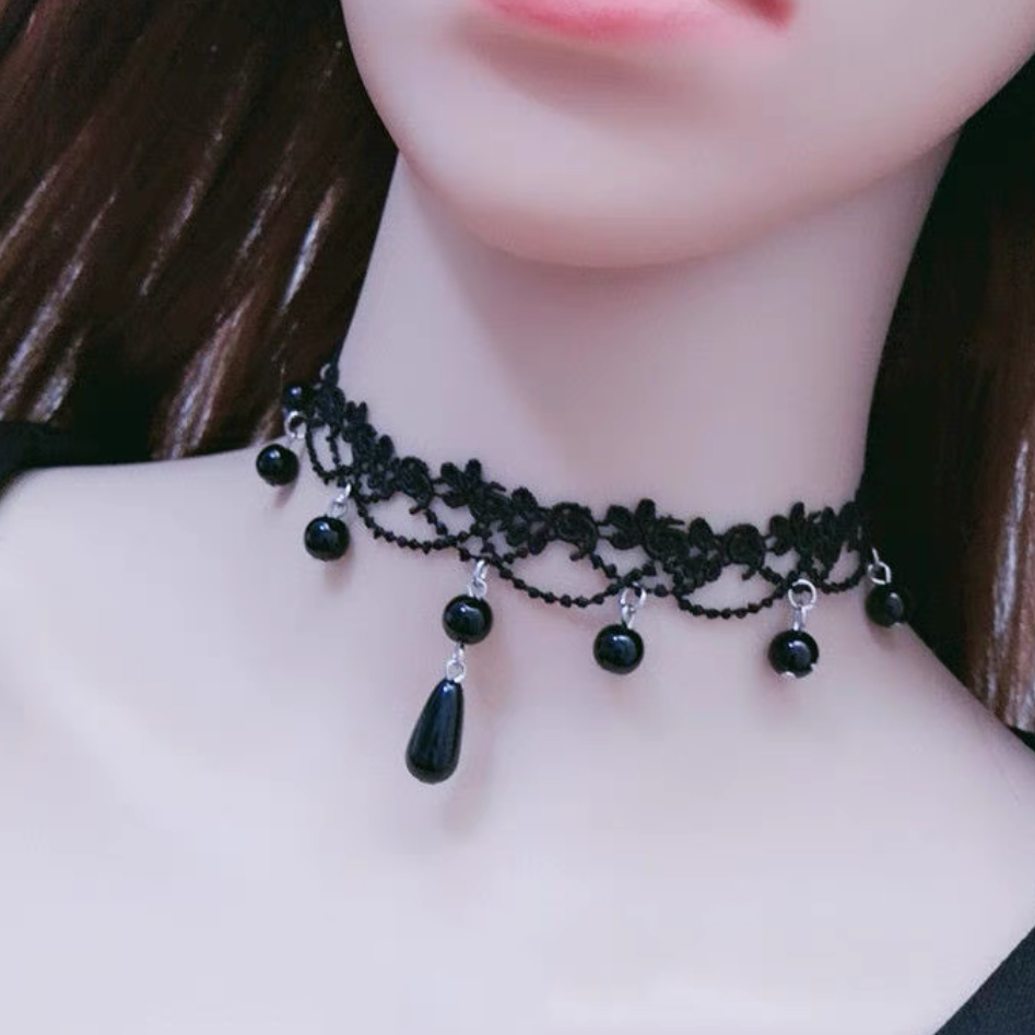 Korean Fashion Velvet Choker Necklace for Women Vintage Sexy Lace Necklace with Pendants Gothic Girl Neck Jewelry Accessories