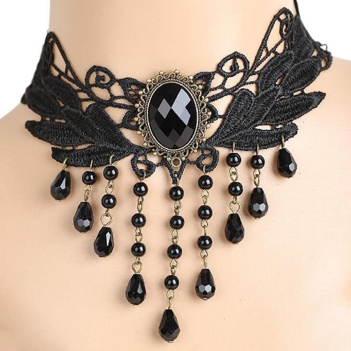 Korean Fashion Velvet Choker Necklace for Women Vintage Sexy Lace Necklace with Pendants Gothic Girl Neck Jewelry Accessories