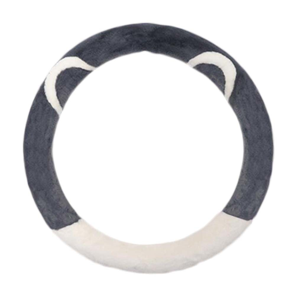 Grey White Cat Ear Steering Wheel Cover Warm Winter Plush Car Wheel Protector Universal Car Accessories for Women