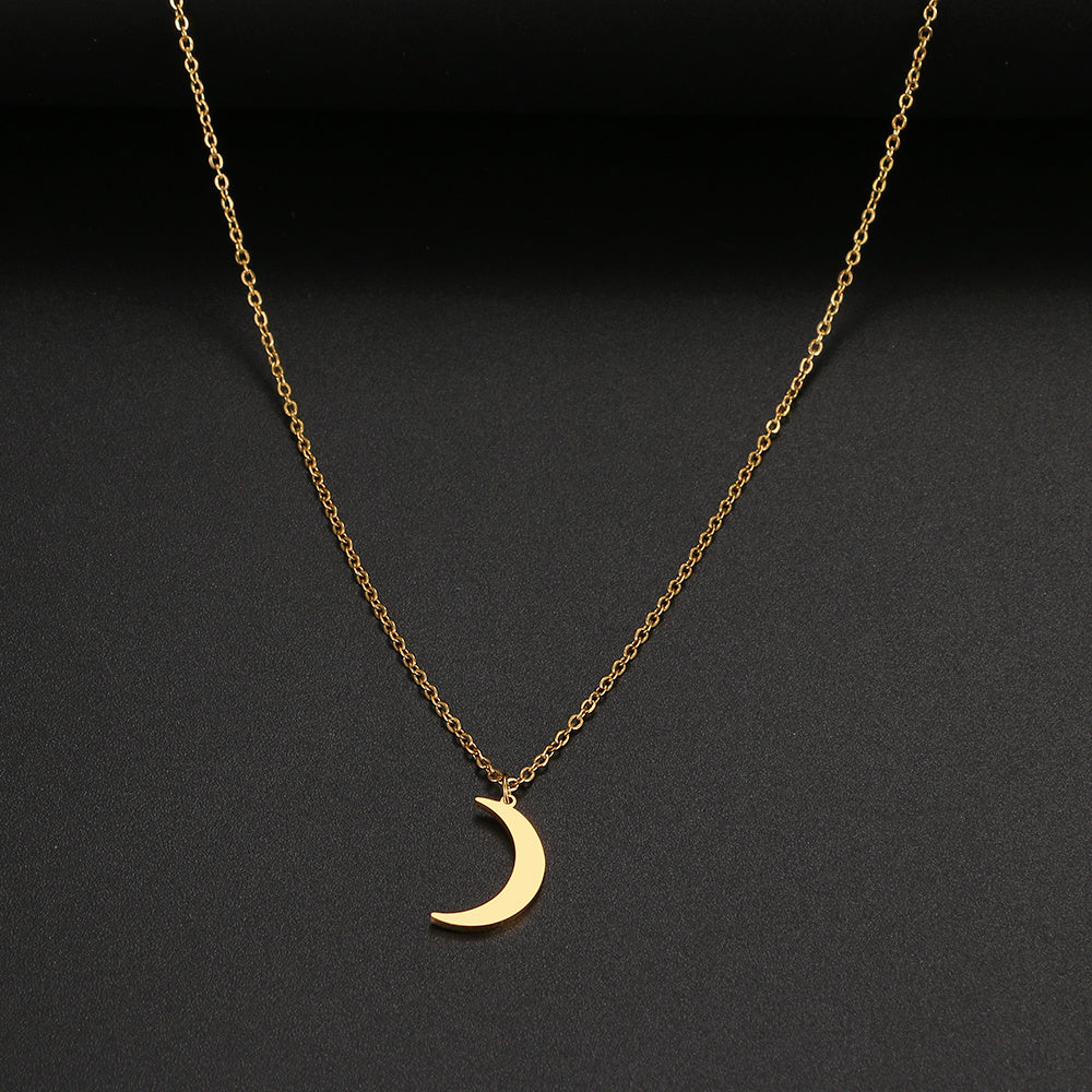 Stainless Steel Necklace New Fashion Moon Chain Pendant Simplicity Necklaces For Women Jewelry Accessories Party Charm Gifts