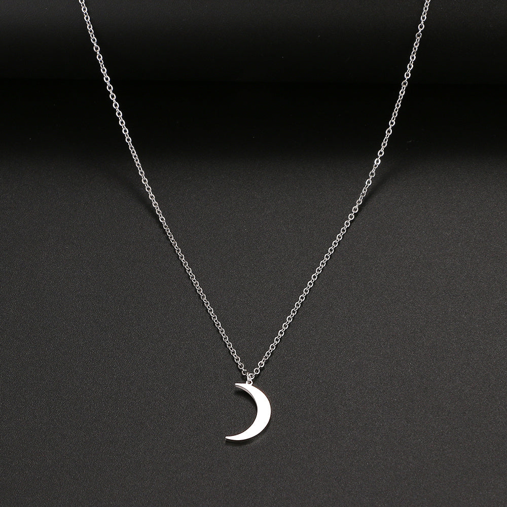 Stainless Steel Necklace New Fashion Moon Chain Pendant Simplicity Necklaces For Women Jewelry Accessories Party Charm Gifts