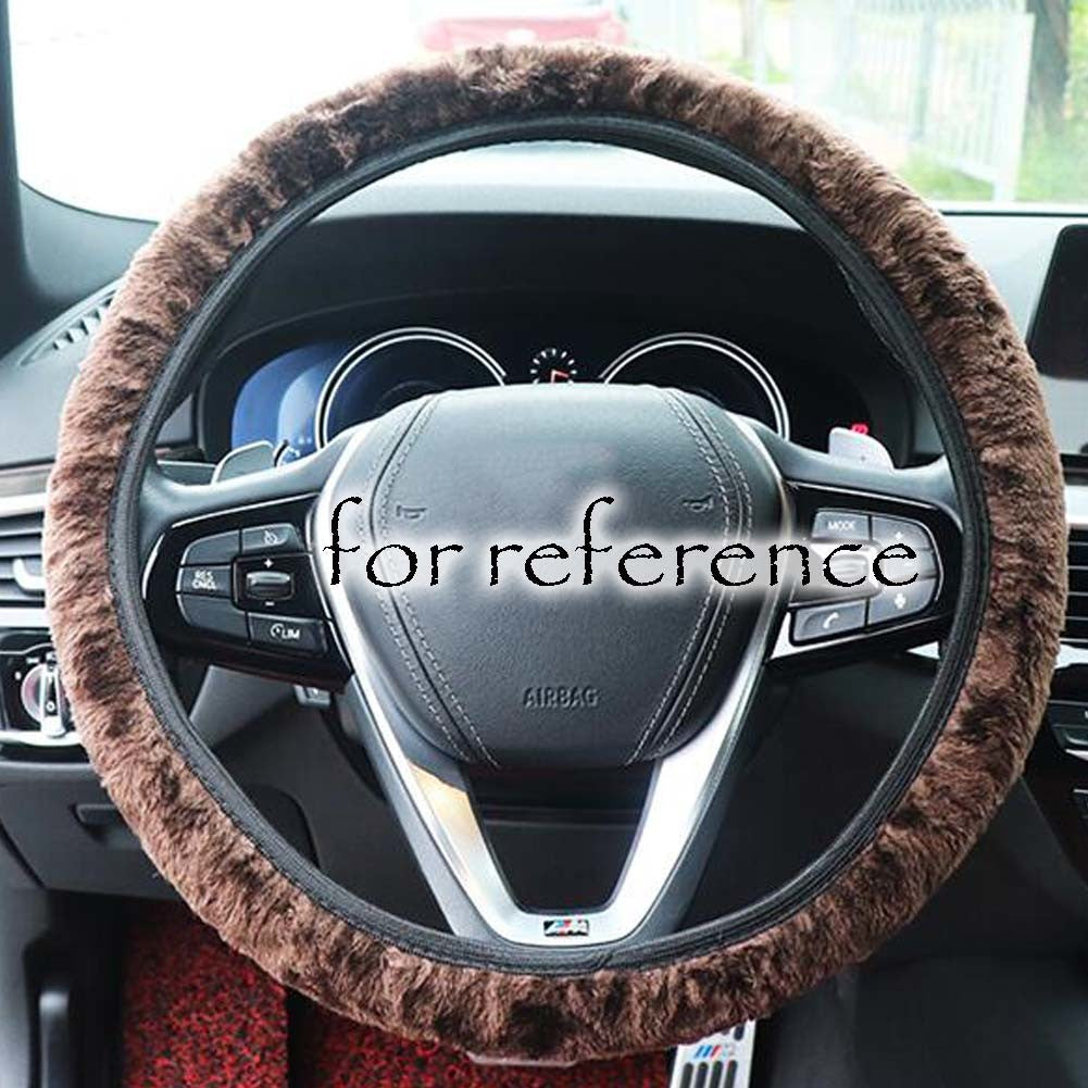 Brown Winter Plush Steering Wheel Cover Warm Car Wheel Protector Universal Car Accessories for Women Men