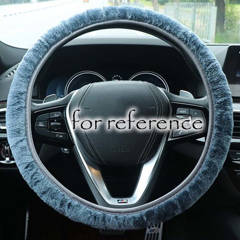 Grey Winter Plush Steering Wheel Cover Warm Car Wheel Protector Universal Car Accessories for Women Men