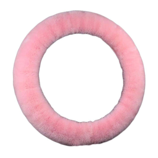 Pink Fluffy Steering Wheel Cover Warm Winter Plush Car Wheel Protector Universal Car Accessories for Women