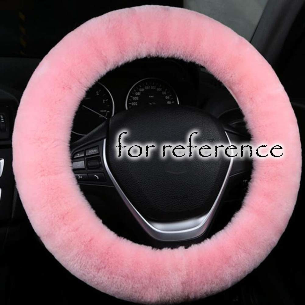 Pink Fluffy Steering Wheel Cover Warm Winter Plush Car Wheel Protector Universal Car Accessories for Women