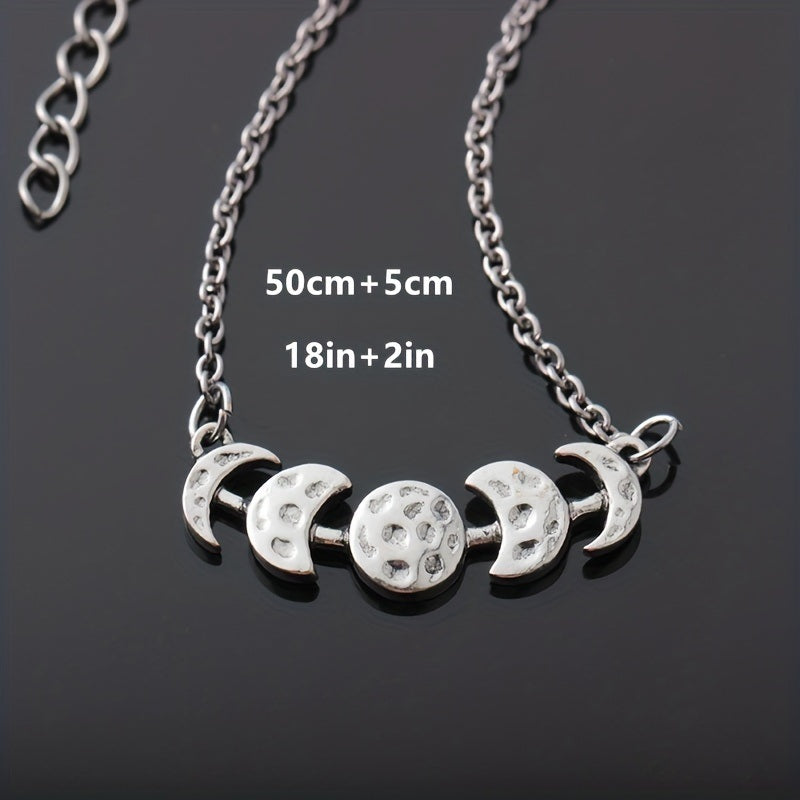 Vintage Creative Full Moon Necklace Women's Personality Charm Jewelry Accessories