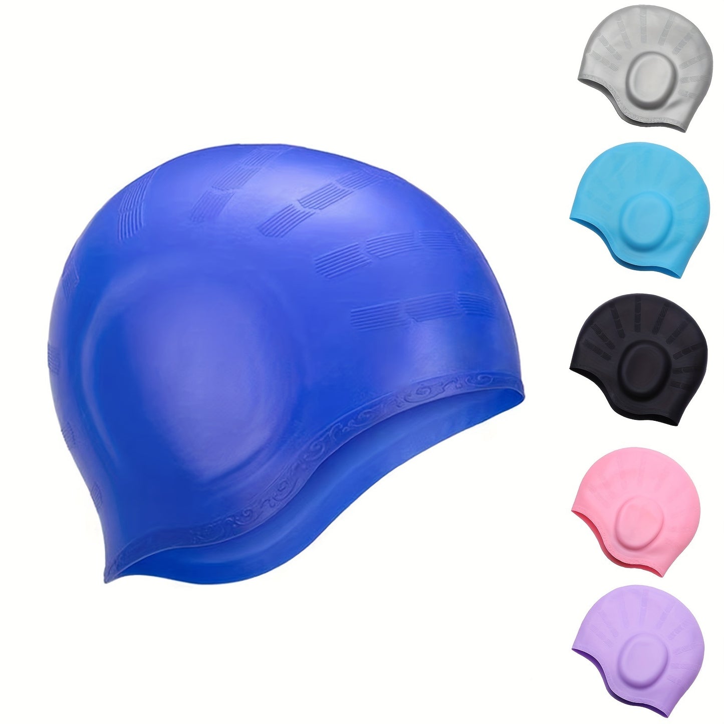 1pc Silicone Elastic Comfortable Swimming Cap For Men And Women; Swimming Accessories