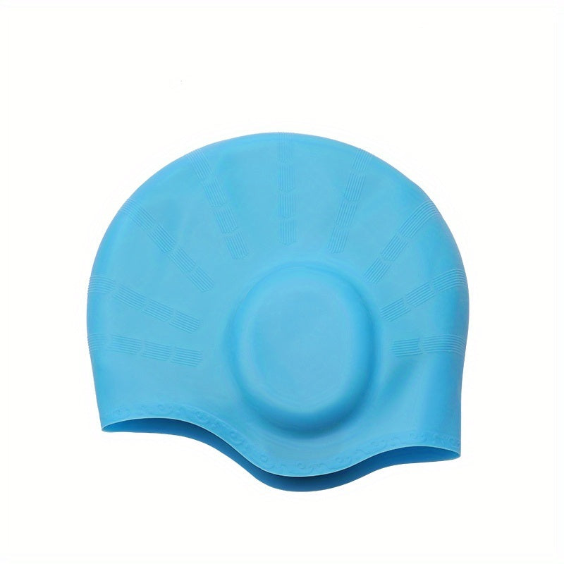 1pc Silicone Elastic Comfortable Swimming Cap For Men And Women; Swimming Accessories