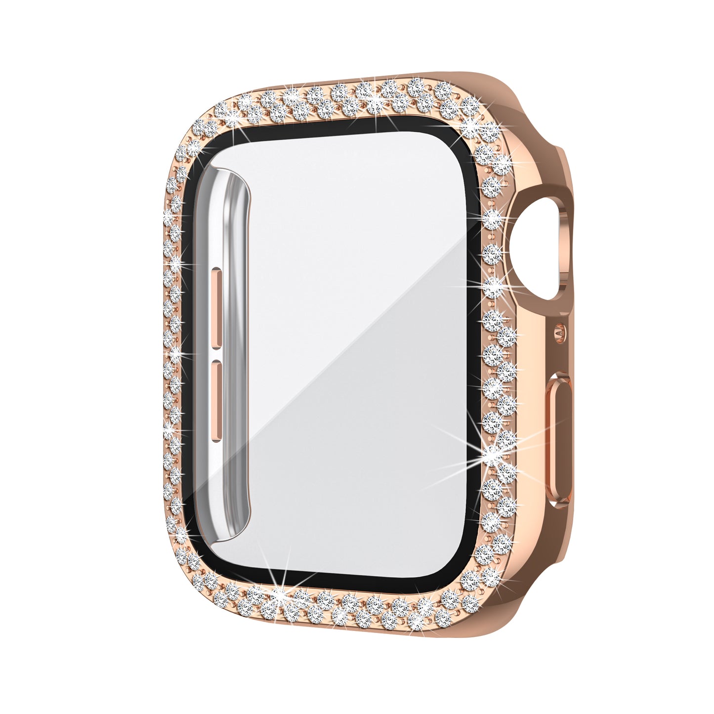 Apple watch Screen Protector; Bling Case For Apple Watch SE Series 8/7/6/5/4 With Hard PC Tempered Glass Rhinestone Protection; Full Face Case Accessories For ; iWatch Girls & Women