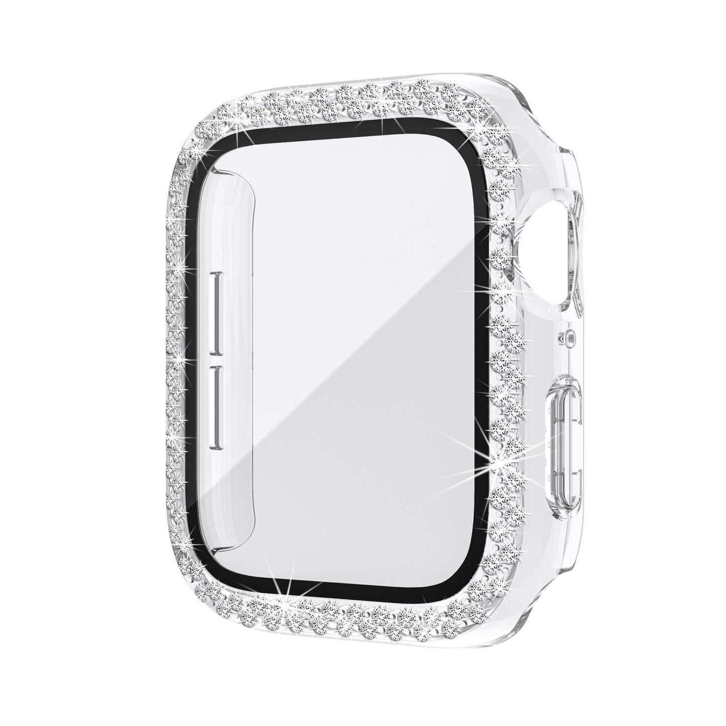 Apple watch Screen Protector; Bling Case For Apple Watch SE Series 8/7/6/5/4 With Hard PC Tempered Glass Rhinestone Protection; Full Face Case Accessories For ; iWatch Girls & Women