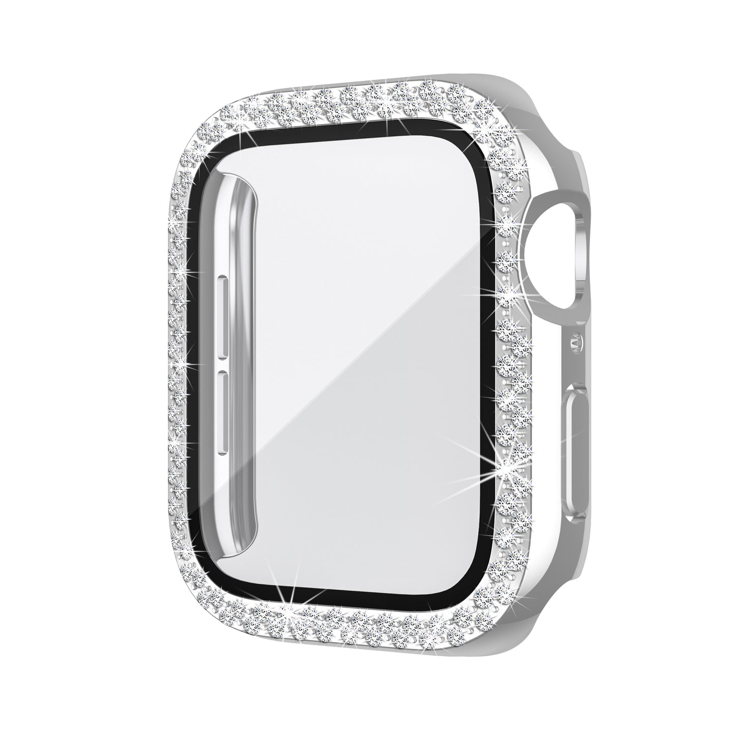 Apple watch Screen Protector; Bling Case For Apple Watch SE Series 8/7/6/5/4 With Hard PC Tempered Glass Rhinestone Protection; Full Face Case Accessories For ; iWatch Girls & Women