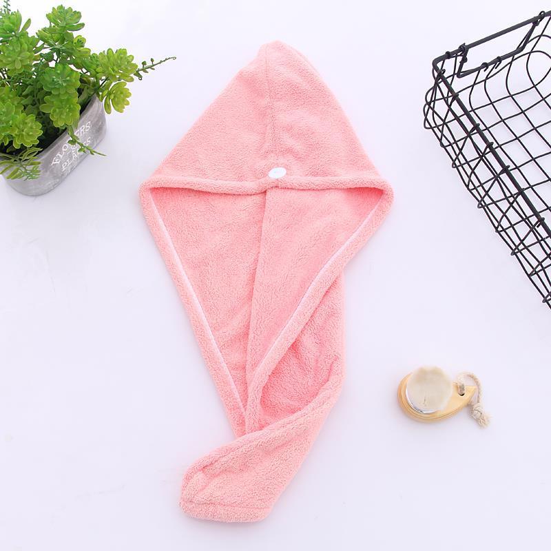 1pc Fast Drying Hair Towel With Button, Super Absorbent Hair Towel Wrap, Soft And Water-Absorbing Hair Drying Towel, Fast Drying Hair Wraps For Women, Anti Frizz Microfiber Towel, Bathroom Accessories