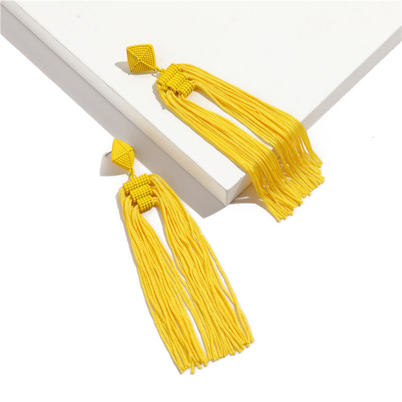 Bohemian Tassel Earrings Women's Long Vintage Temperament Accessories