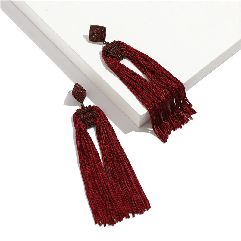 Bohemian Tassel Earrings Women's Long Vintage Temperament Accessories