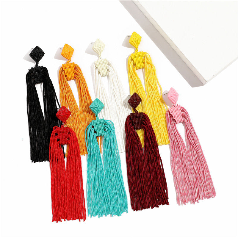 Bohemian Tassel Earrings Women's Long Vintage Temperament Accessories