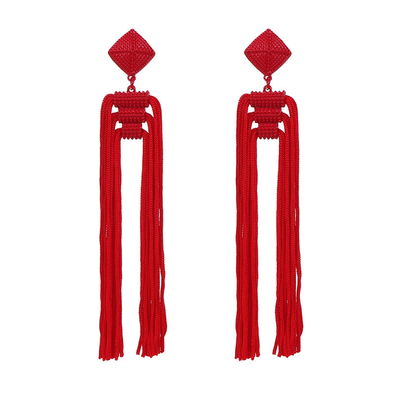 Bohemian Tassel Earrings Women's Long Vintage Temperament Accessories