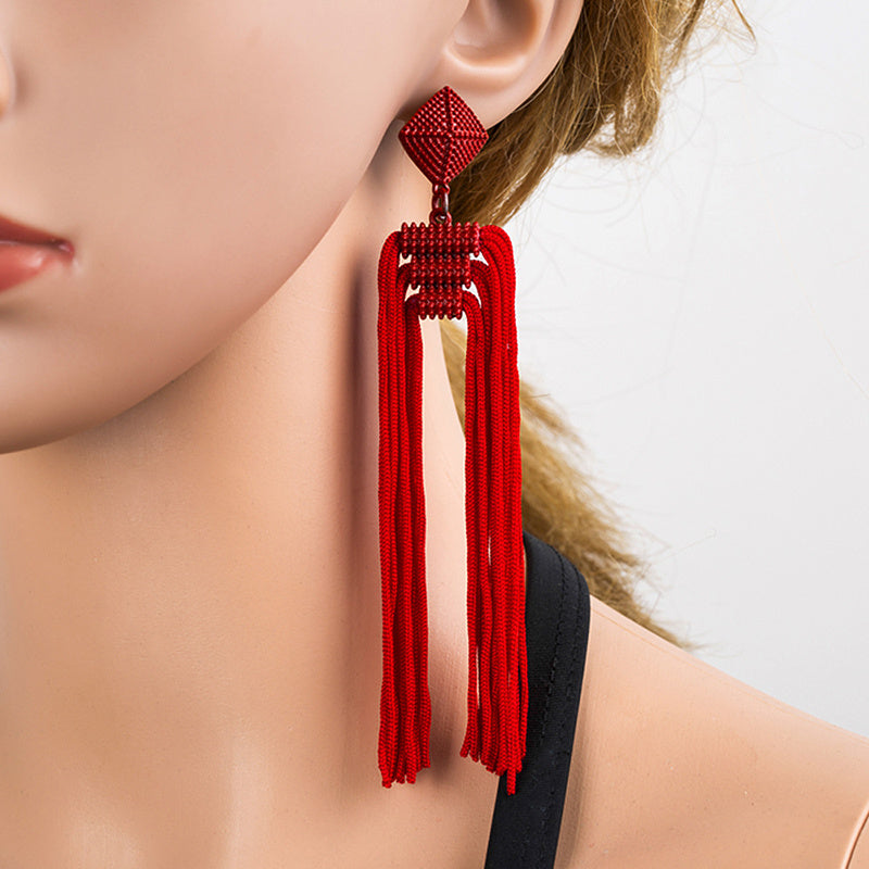 Bohemian Tassel Earrings Women's Long Vintage Temperament Accessories