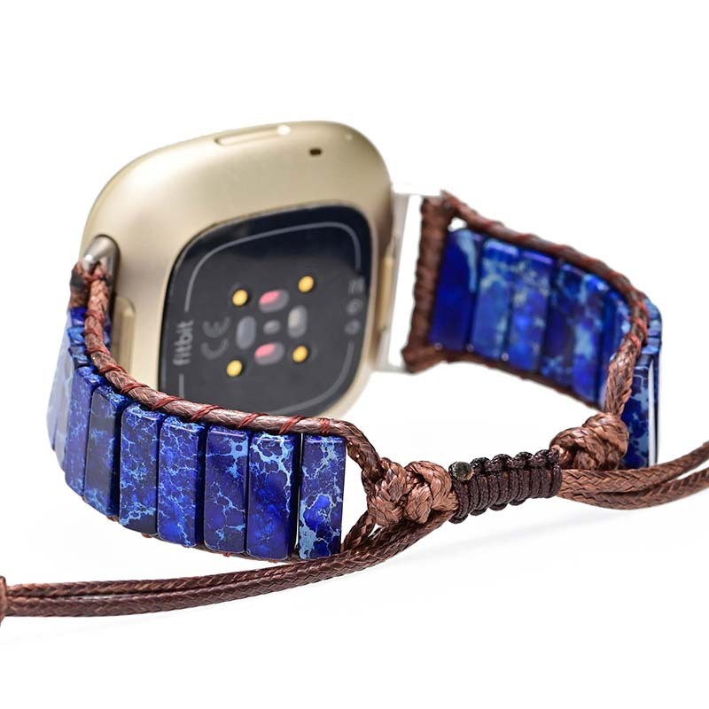 Vintage Strap for Fitbit Versa 2 3 Wristaband Band For Women Adjustable Patchwork Stone Weave Bracelet Accessory