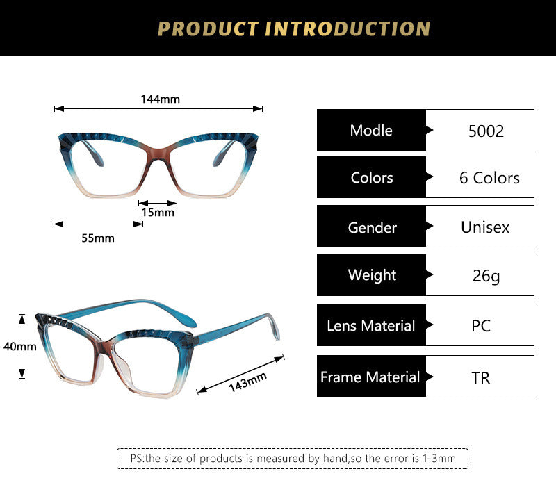 TR90 Blue Light Blocking Glasses Women Cat Eye Clear Lens Glass Frame Optical Spectacle Goggles Female Contrast Color Eyeglass