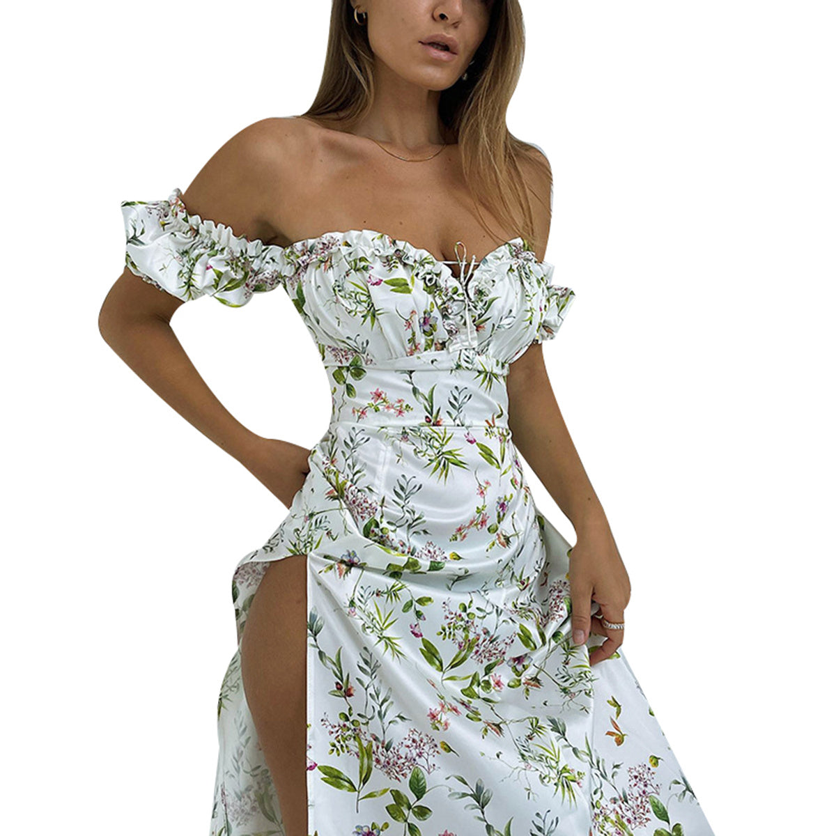 Summer Dresses For Women Suspender Ruffled Floral Dress Mini Dress For Casual