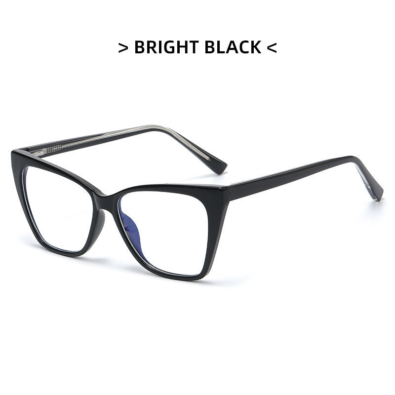 Transparent contrast color net red flat mirror personality anti-blue light glasses fashion simple TR ferrule glasses frame