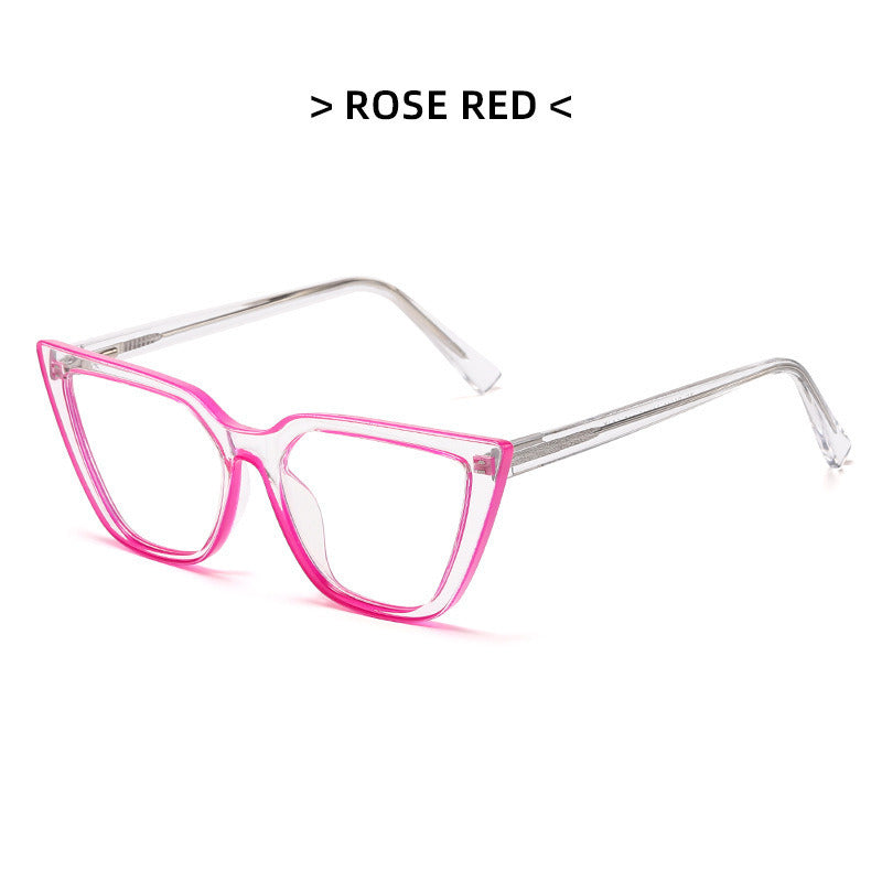 Transparent net red flat mirror fashion light TR pin glasses frame trend cat eye anti-blue light glasses