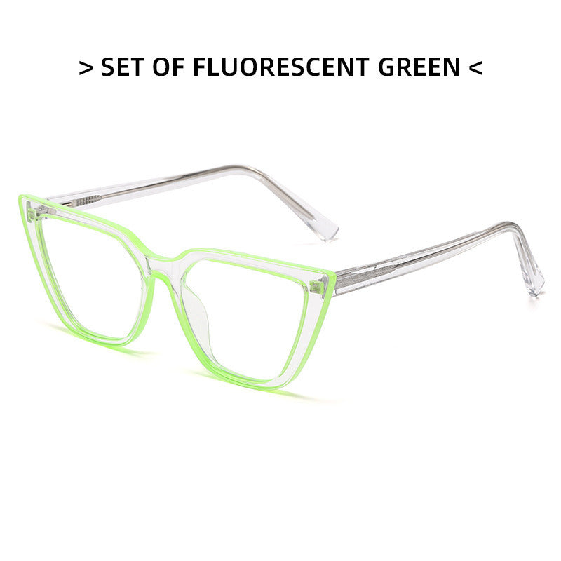 Transparent net red flat mirror fashion light TR pin glasses frame trend cat eye anti-blue light glasses