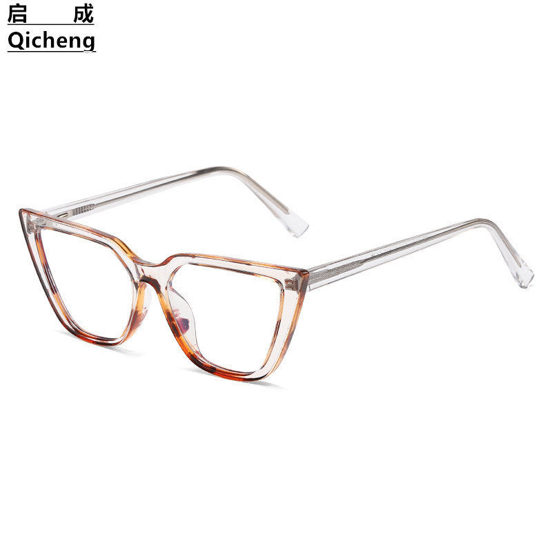 Transparent net red flat mirror fashion light TR pin glasses frame trend cat eye anti-blue light glasses