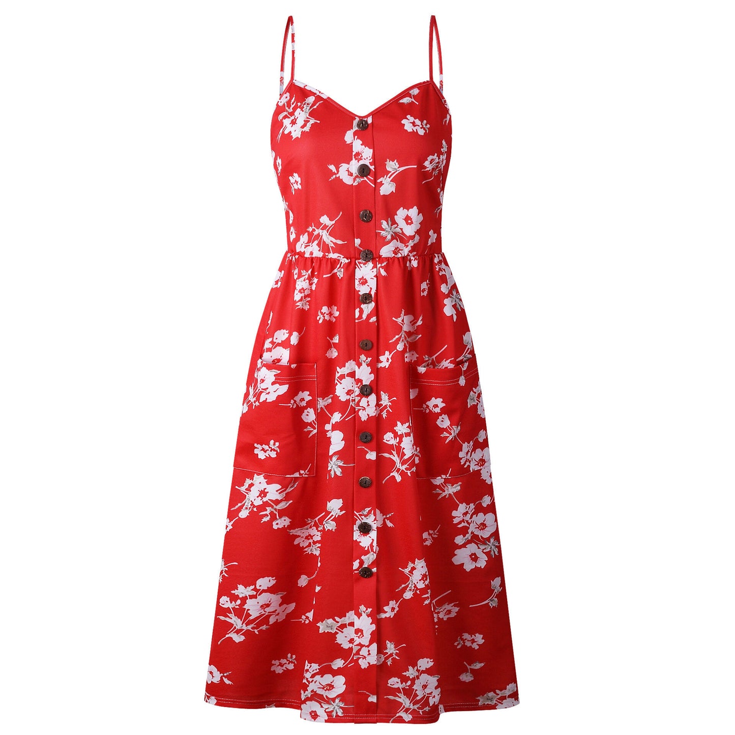 Women's Sleeveless Strappy Summer Beach Swing Dress