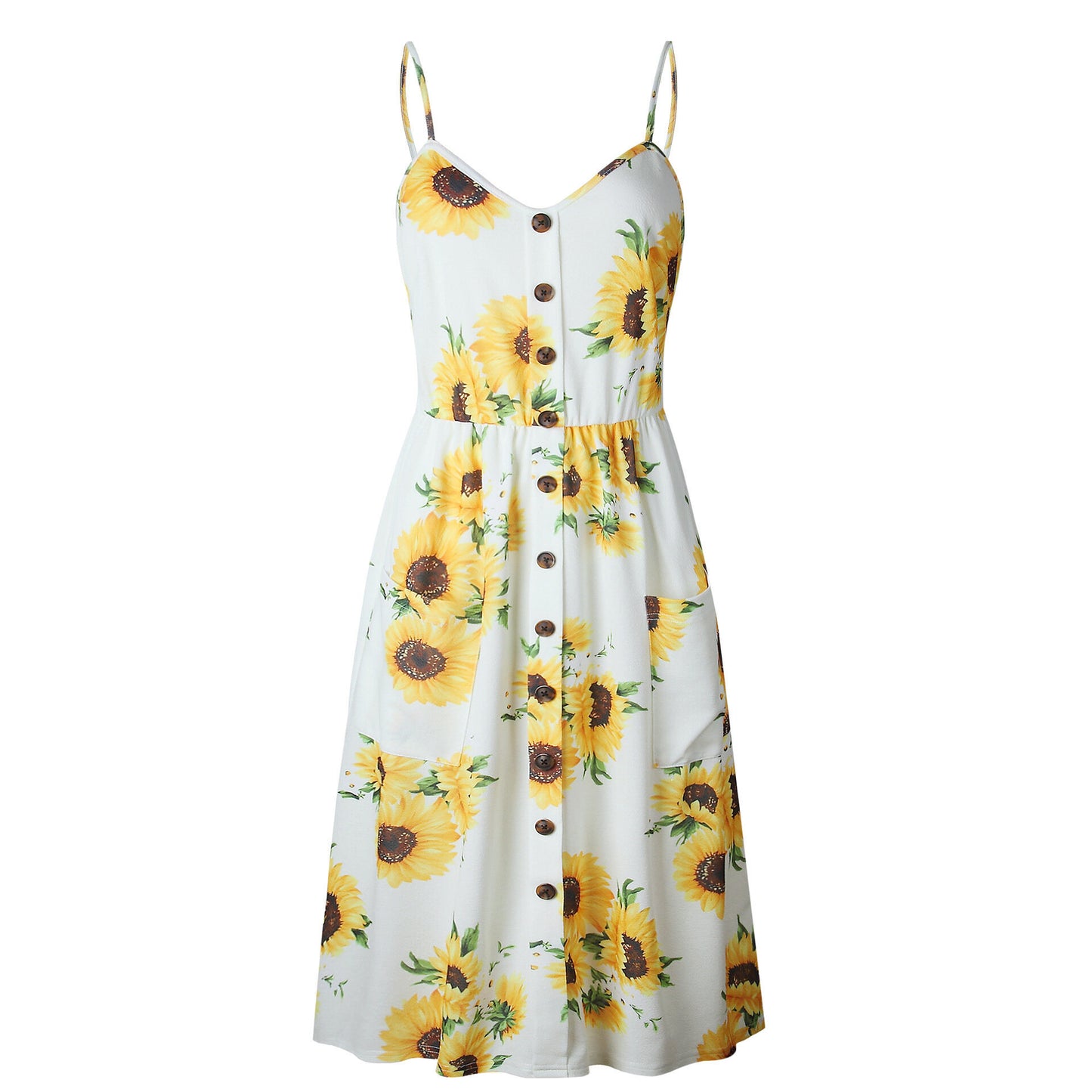 Women's Sleeveless Strappy Summer Beach Swing Dress