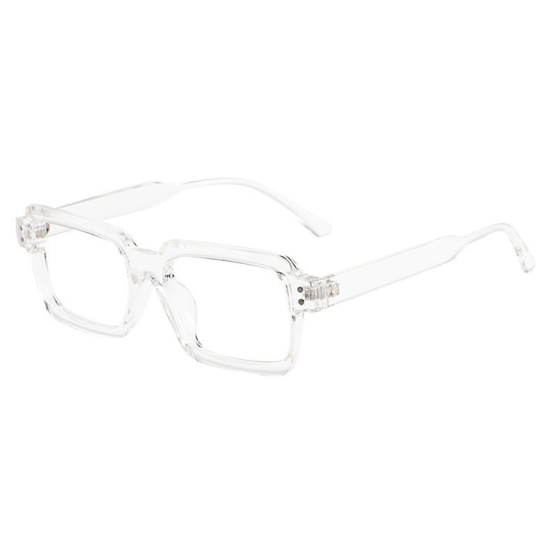 Square Anti-blue Light Glasses Women Rivets Frames Men Optical Glass Retro Spring Hinge Clear Lens Frame