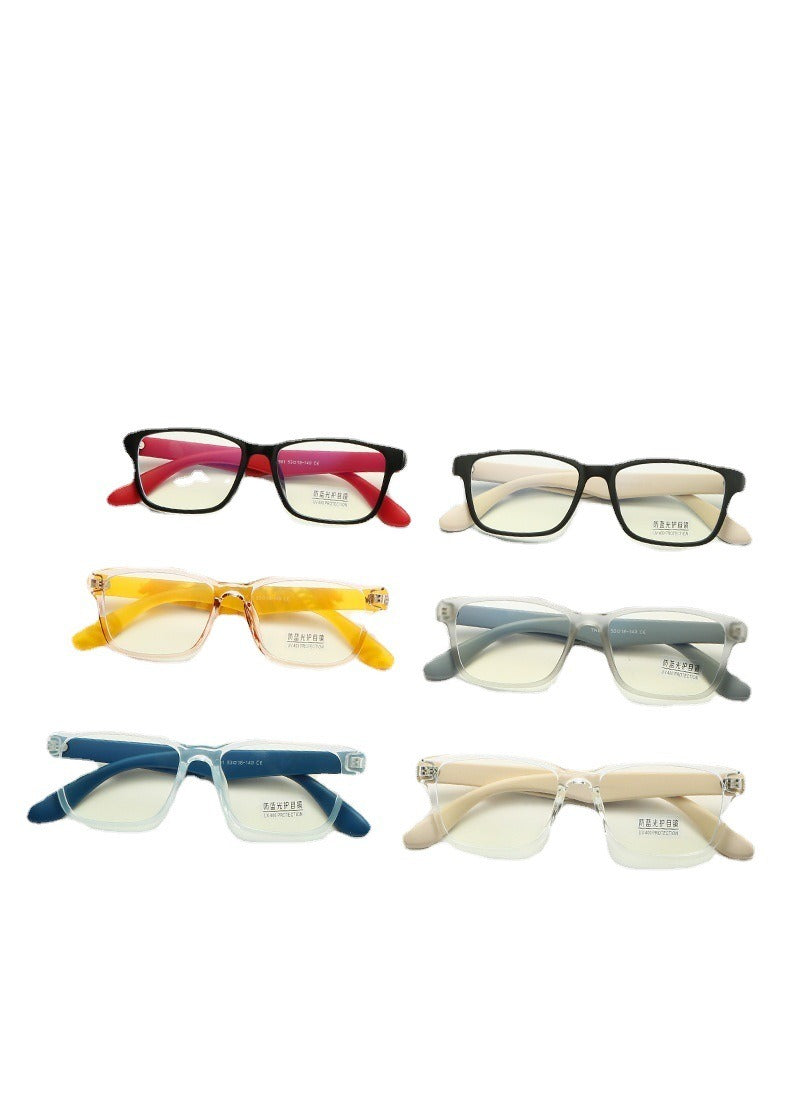 Square Anti-blue Light Glasses Women Small Frames Men Optical Glass Retro Spring Hinge Clear Lens Frame