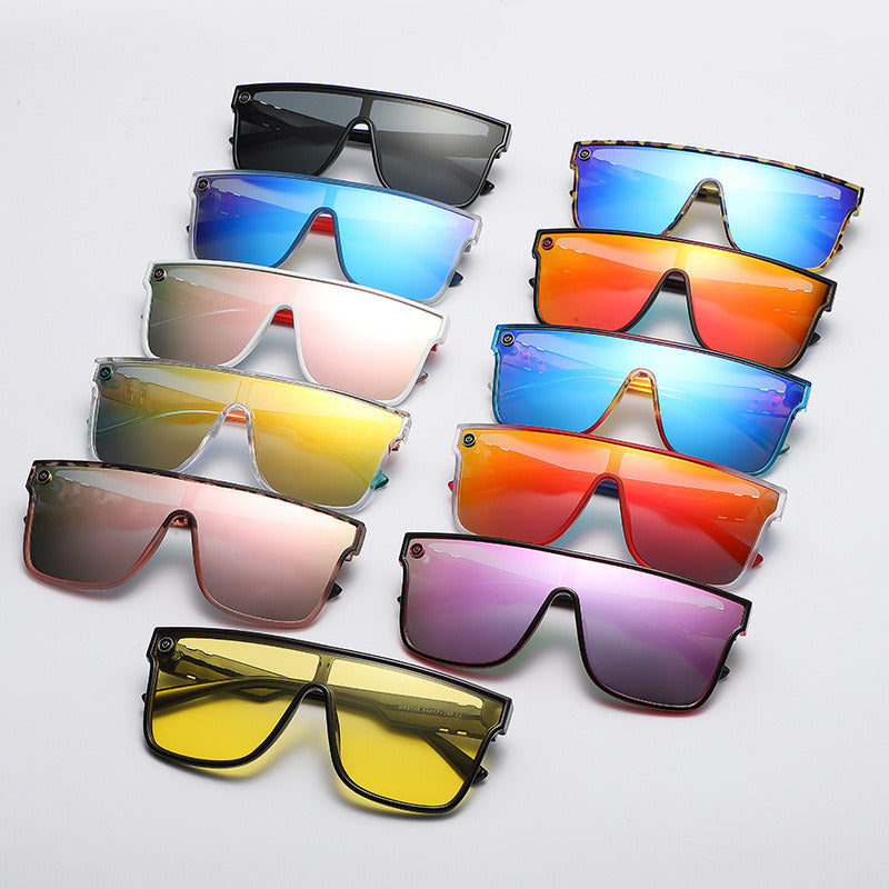 Square Sunglasses Fashion Sun Glasses Men One Piece Sunglass Mountaineering Colorful Shades Male Luxry Brand UV400 Eyewear