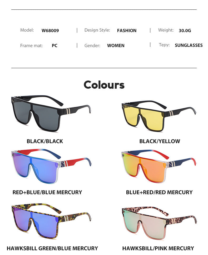 Square Sunglasses Fashion Sun Glasses Men One Piece Sunglass Mountaineering Colorful Shades Male Luxry Brand UV400 Eyewear