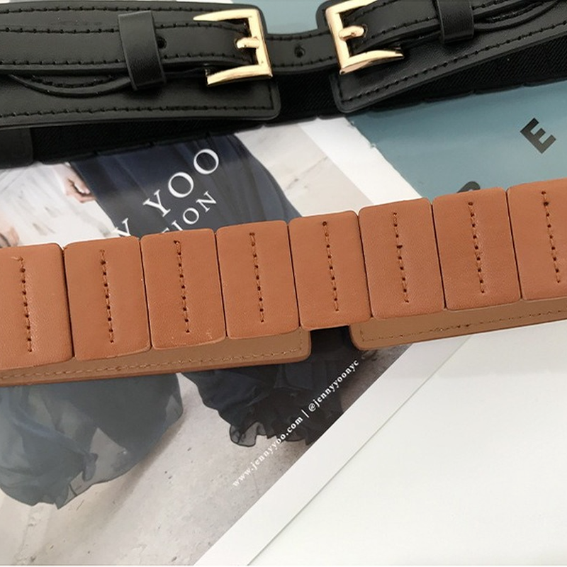 Women Belts PU Leather Corset Belt Female Metal Buckle Belts for Ladies Leisure Dress Jeans Wide Waistband