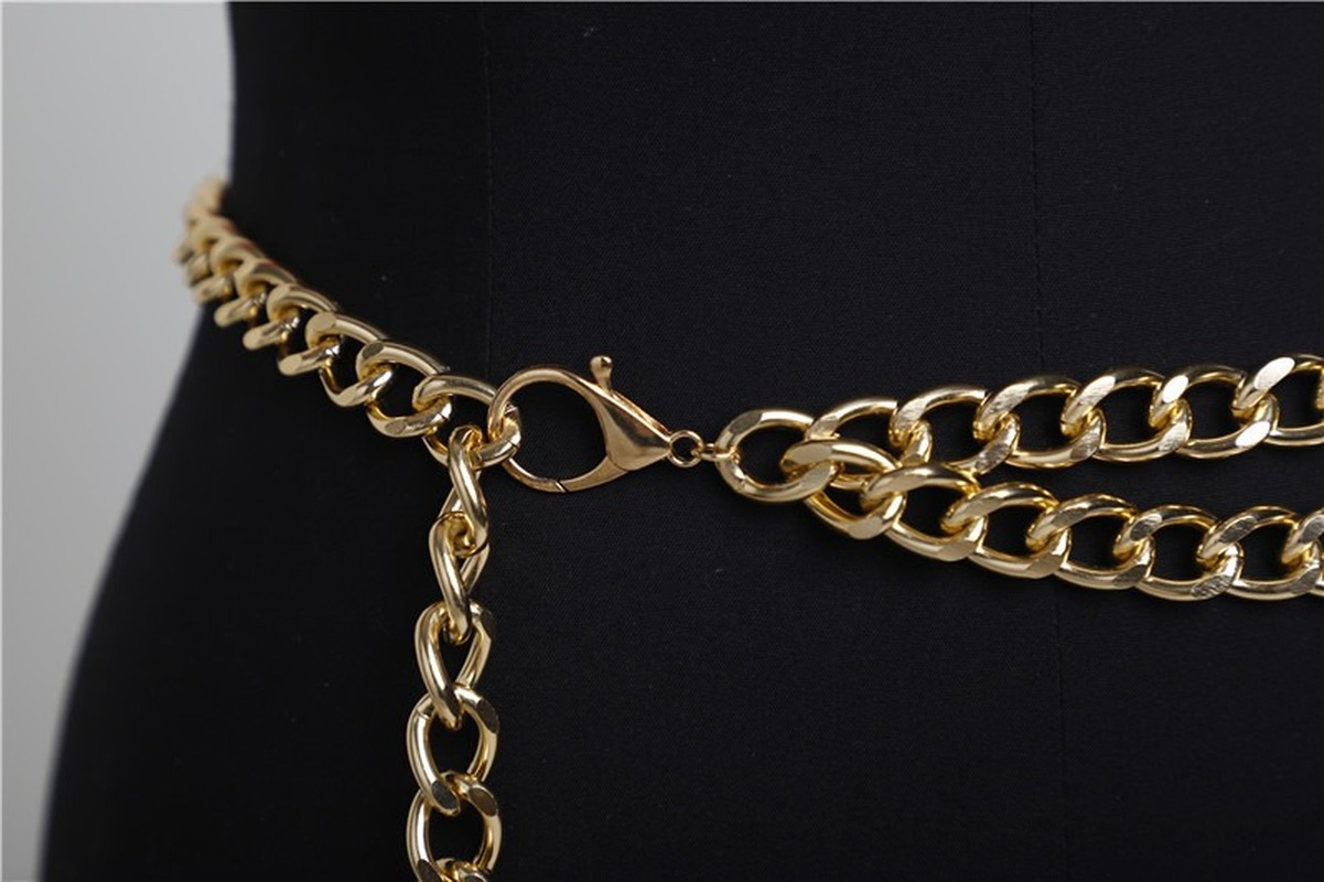 Sexy Women Belts 2021 New Streetwear Metal Chain Decorate Dress Belt Adjustable Rough Whip Chain Women Fashion Design