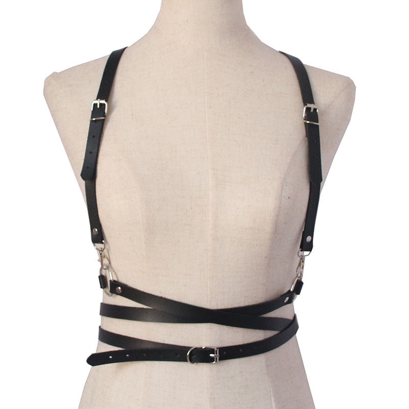 2022 Fashion Trend Women Men Gothic Handmade PU Leather Harness Belts Body Bondage Waist Straps Punk Rock Stylish Accessories