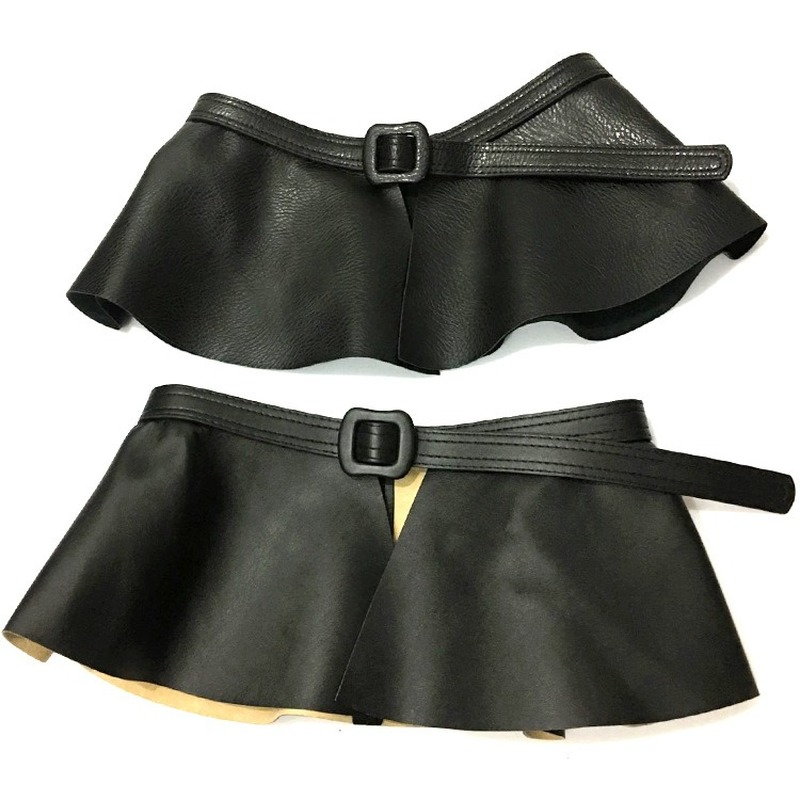 Wide Gold Belt Women Corset Metal Decorated Belts Pu Leather Ruffle Skirt Peplum Waistband Cummerbunds Female Dress Strap Girdle