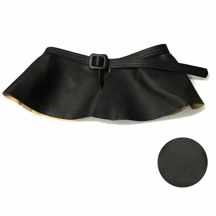 Wide Gold Belt Women Corset Metal Decorated Belts Pu Leather Ruffle Skirt Peplum Waistband Cummerbunds Female Dress Strap Girdle