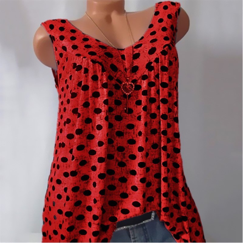 Summer Women's Dot Print Sleeveless Tank Dress