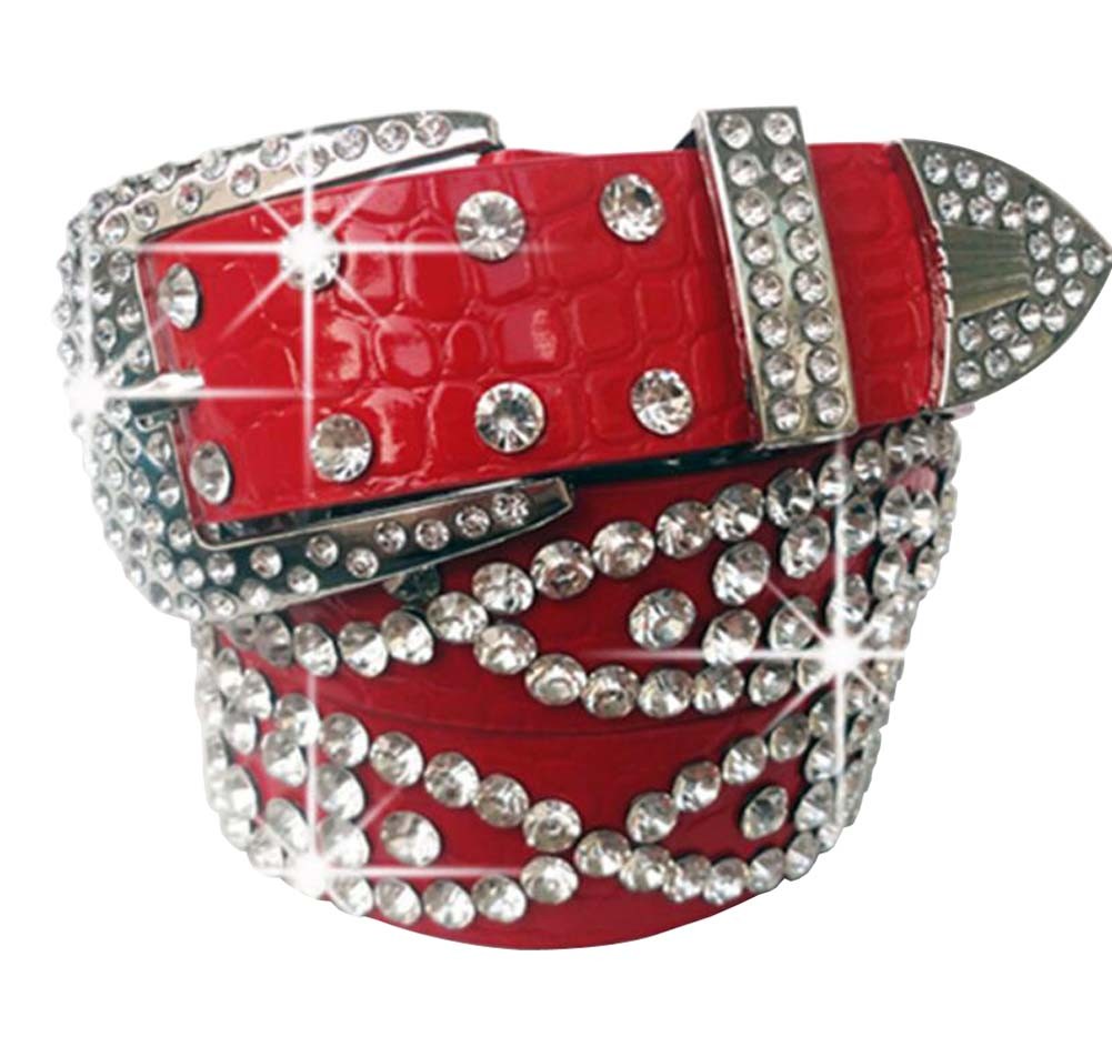 Women Rhinestone Belt Western Cowgirl Bling Studded Belt for Jeans Dress #43