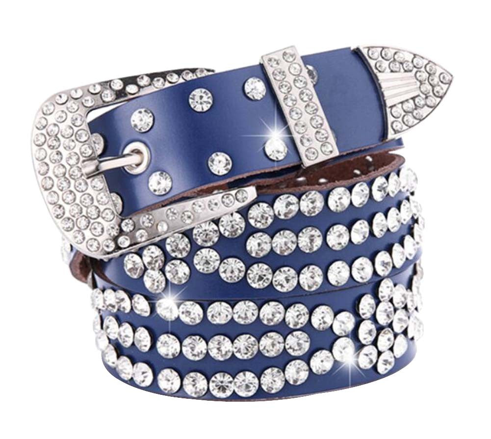 Women Rhinestone Belt Western Cowgirl Bling Studded Belt for Jeans Dress #55