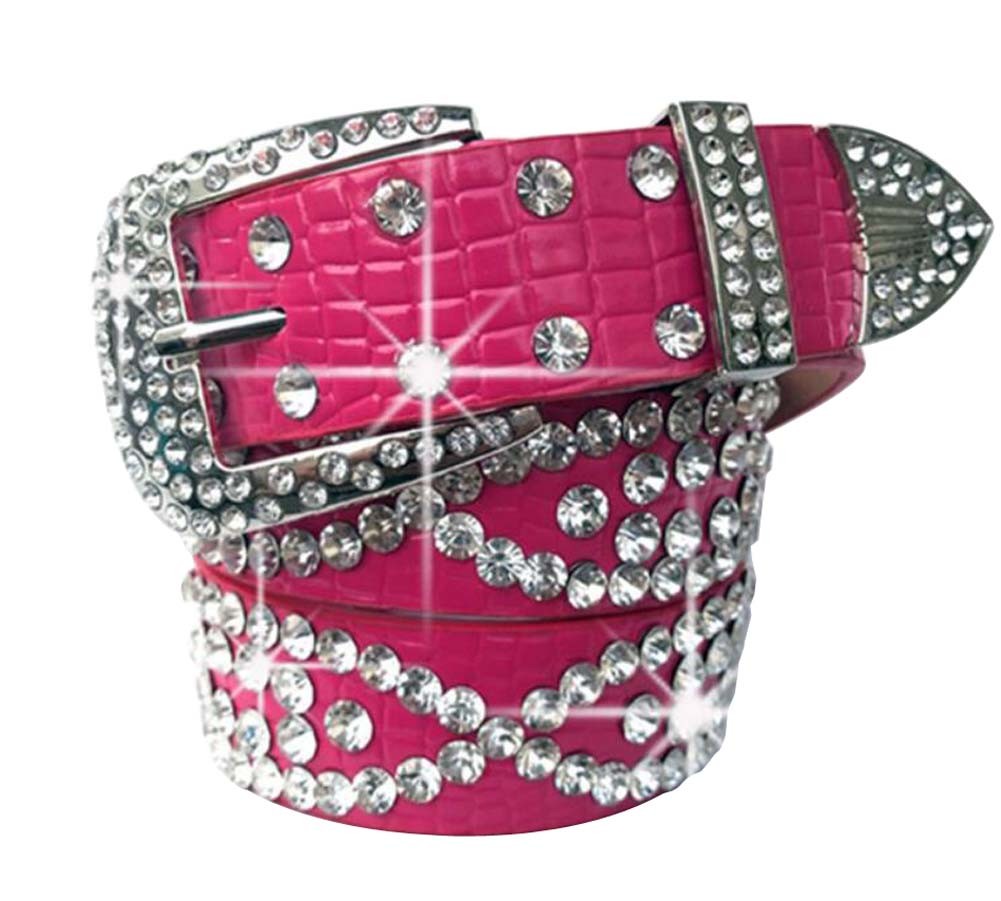 Women Rhinestone Belt Western Cowgirl Bling Studded Belt for Jeans Dress #45