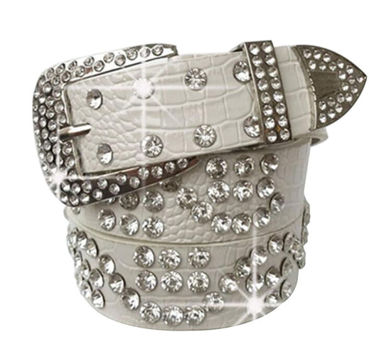 Women Rhinestone Belt Western Cowgirl Bling Studded Belt for Jeans Dress #14